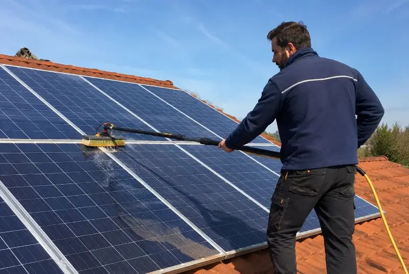 Nettoyage et entretien de panneaux solaires à l'Éguille